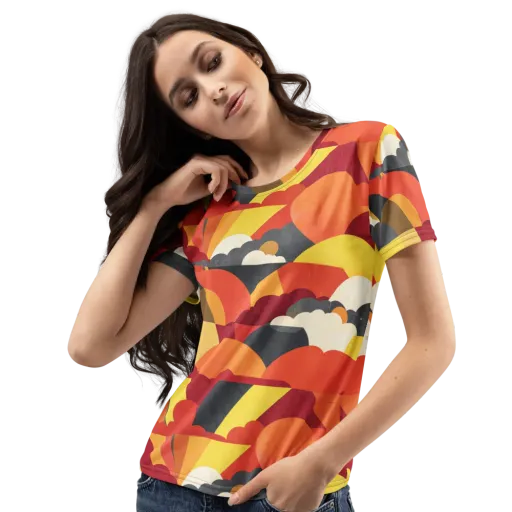 Solar Cloud Parade on a Women's Crew Neck T-Shirt