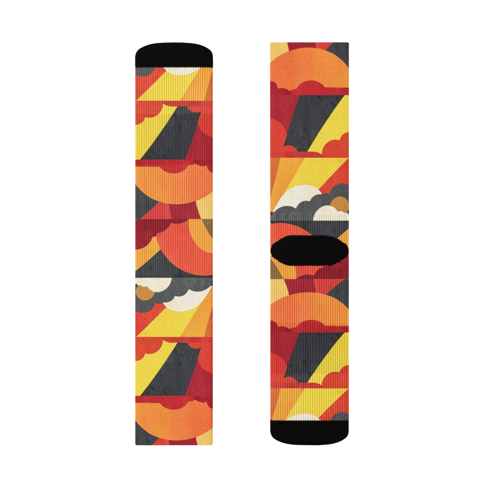 Solar Cloud Parade on Socks — Right Sock