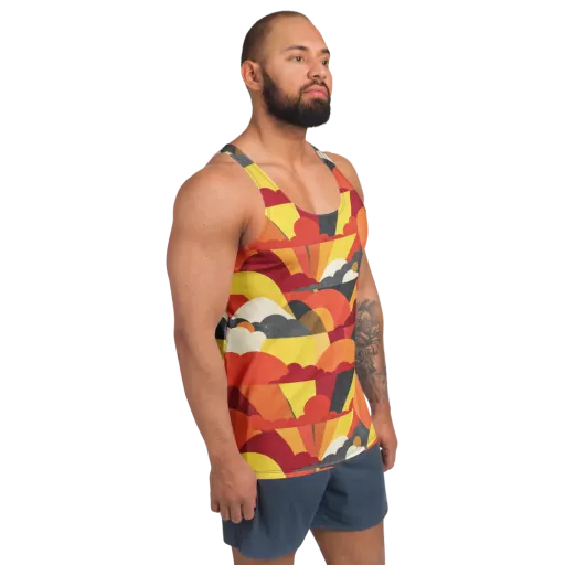 Solar Cloud Parade on a Men's Tank Top