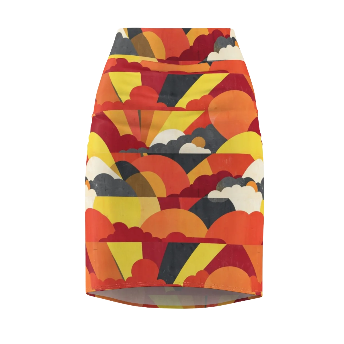 Solar Cloud Parade on Pencil Skirt — Front