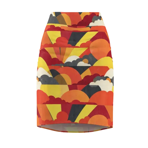 Solar Cloud Parade on a Pencil Skirt