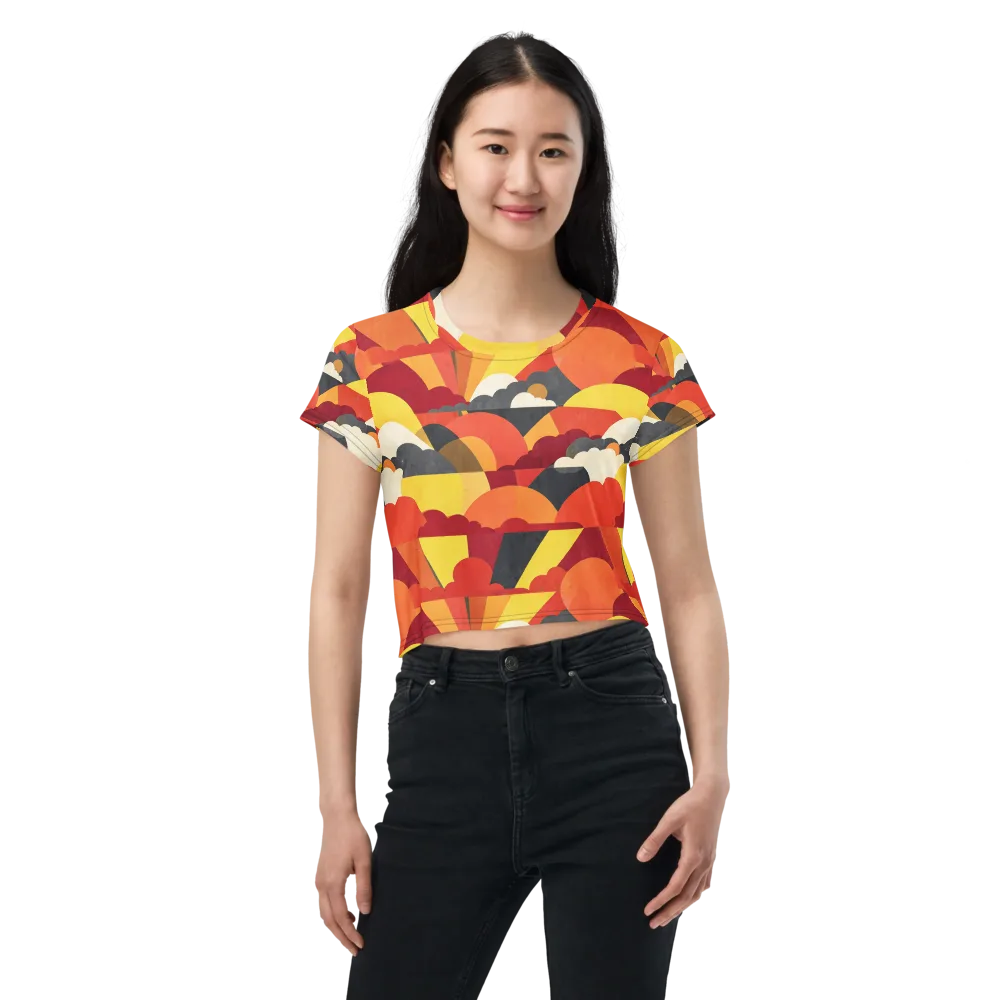 Solar Cloud Parade on Crop Tee — Front