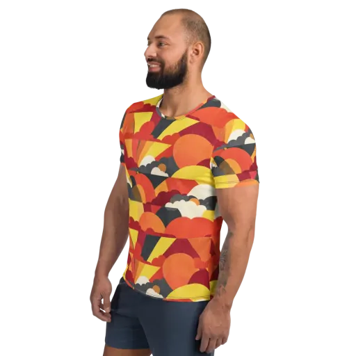 Solar Cloud Parade on a Men's Athletic T-Shirt