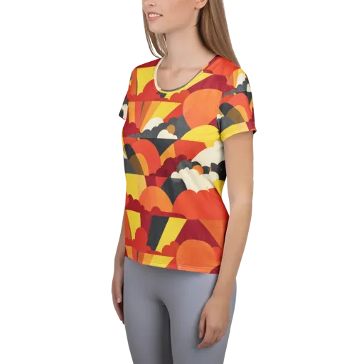 Solar Cloud Parade on a Women's Athletic T-Shirt