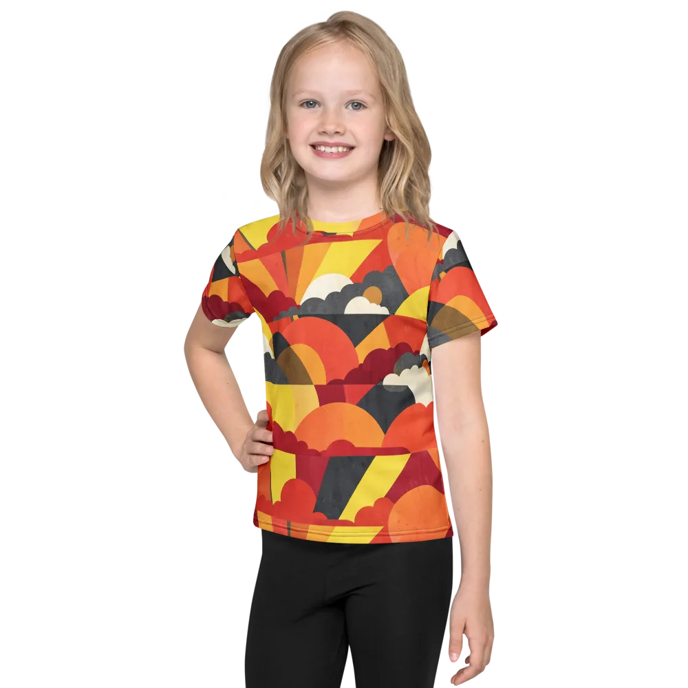 Solar Cloud Parade on Kids Crew Neck T-Shirt — Front