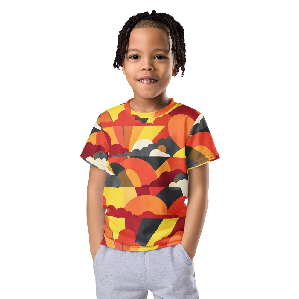 Solar Cloud Parade on Kids Crew Neck T-Shirt — Front