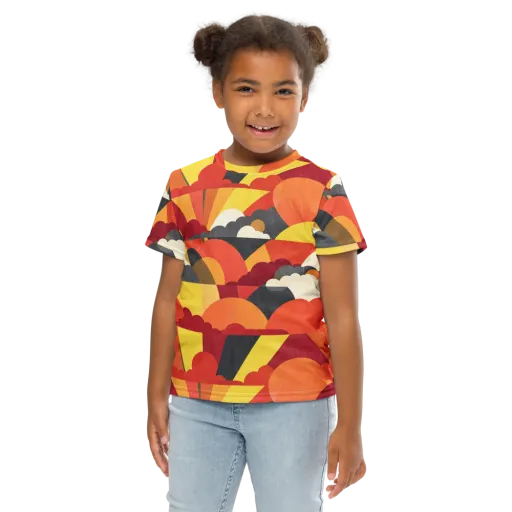 Solar Cloud Parade on a Kids Crew Neck T-Shirt