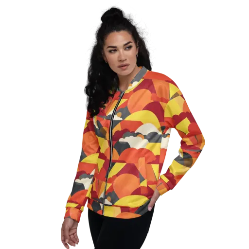 Solar Cloud Parade on a Bomber Jacket