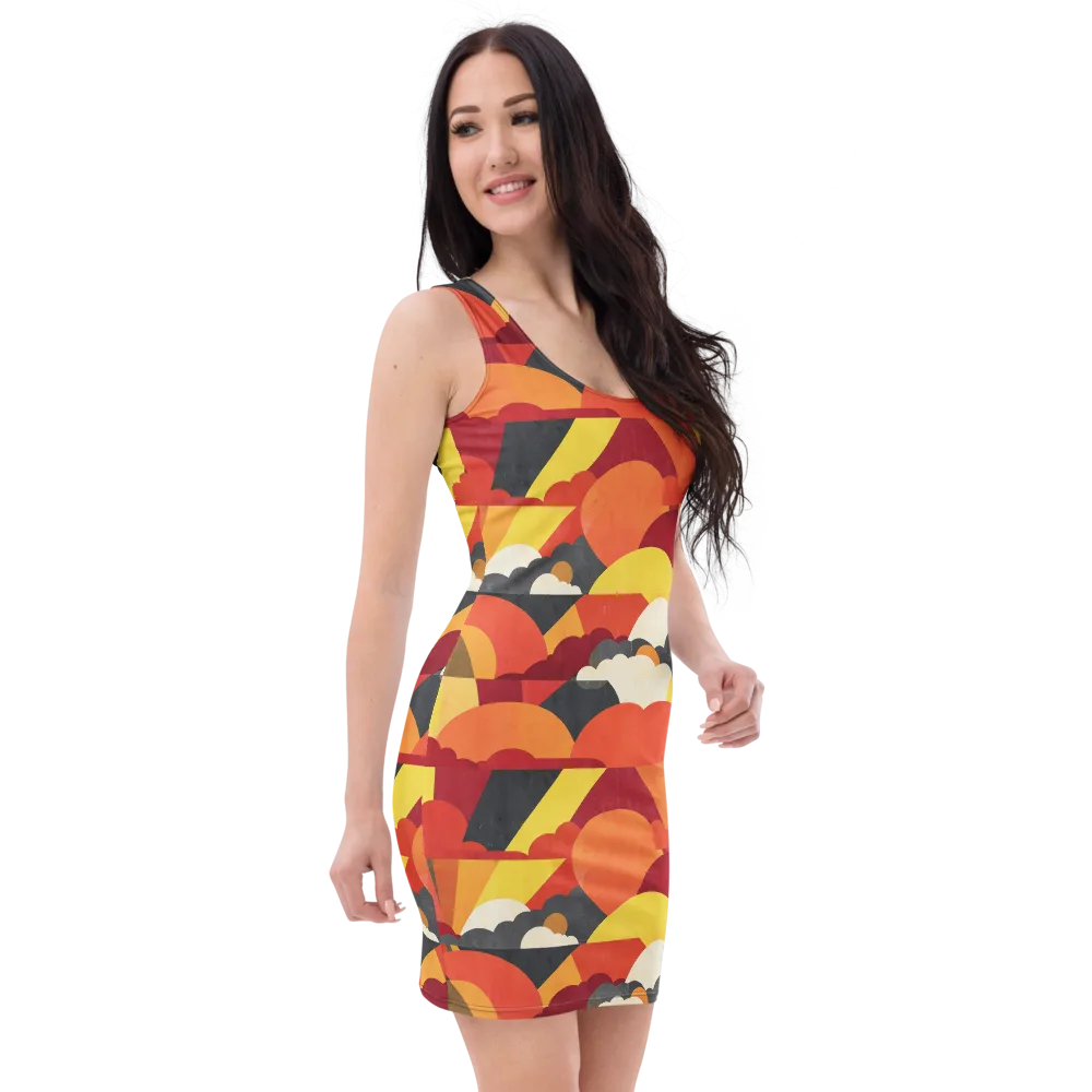 Solar Cloud Parade on Bodycon Dress — Right Front