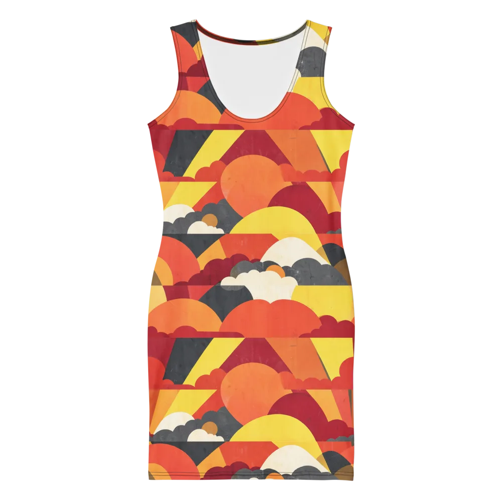 Solar Cloud Parade on Bodycon Dress — Front
