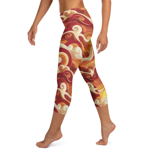 Sunset Undertow on a Capri Leggings