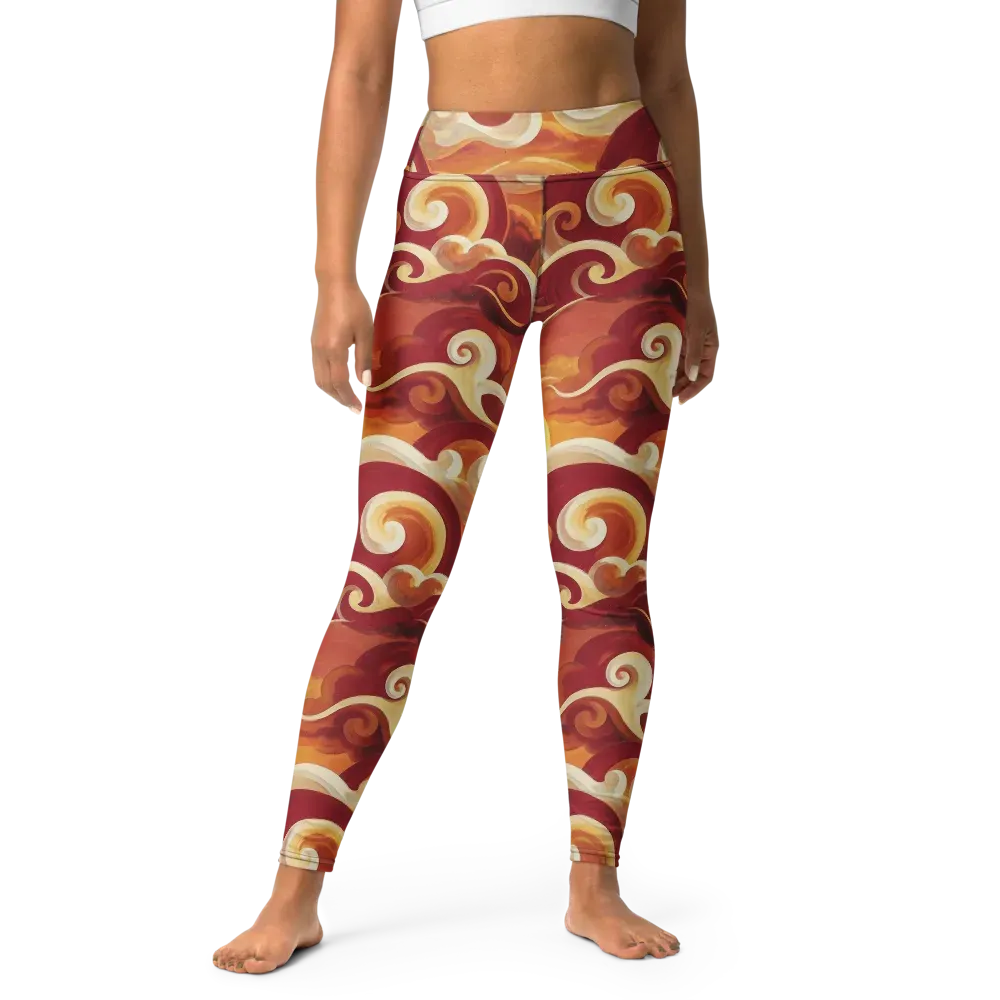 Sunset Undertow on Yoga Leggings — Front