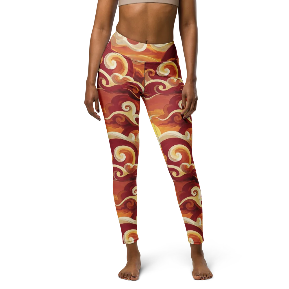Sunset Undertow on Yoga Leggings — Front