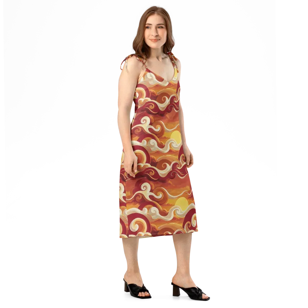 Sunset Undertow on Slip Dress — Right Front