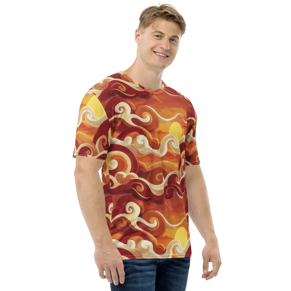 Sunset Undertow on Men's Crew Neck T-Shirt — Right