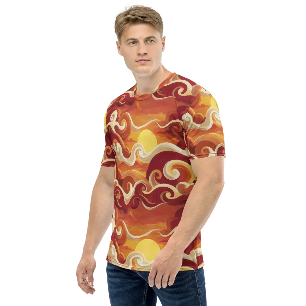 Sunset Undertow on Men's Crew Neck T-Shirt — Left