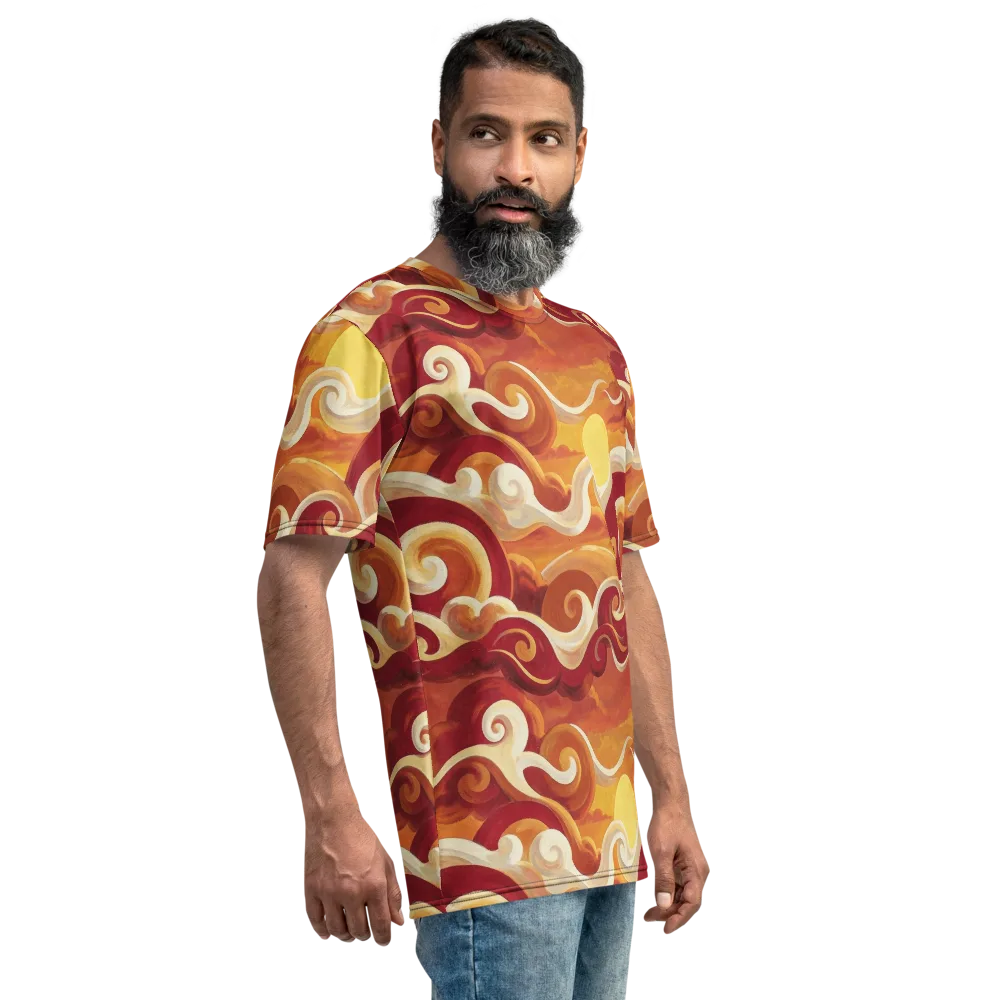 Sunset Undertow on Men's Crew Neck T-Shirt — Right