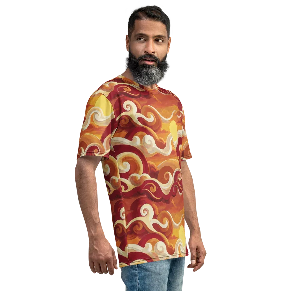 Sunset Undertow on Men's Crew Neck T-Shirt — Right