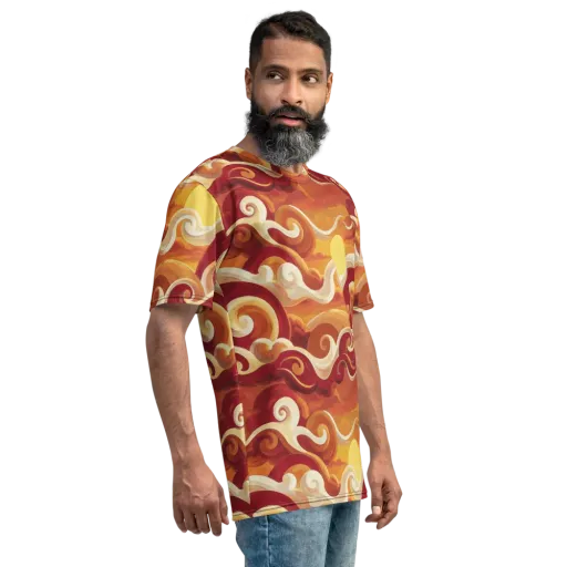 Sunset Undertow on a Men's Crew Neck T-Shirt