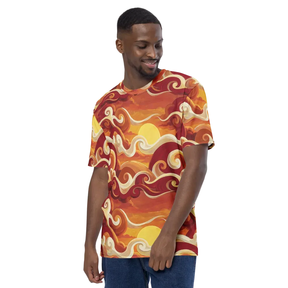 Sunset Undertow on Men's Crew Neck T-Shirt — Left