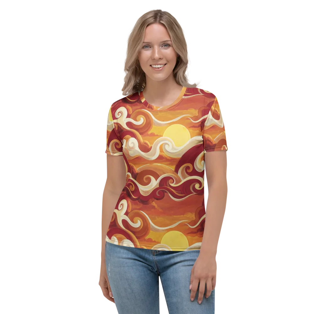 Sunset Undertow on Women's Crew Neck T-Shirt — Front