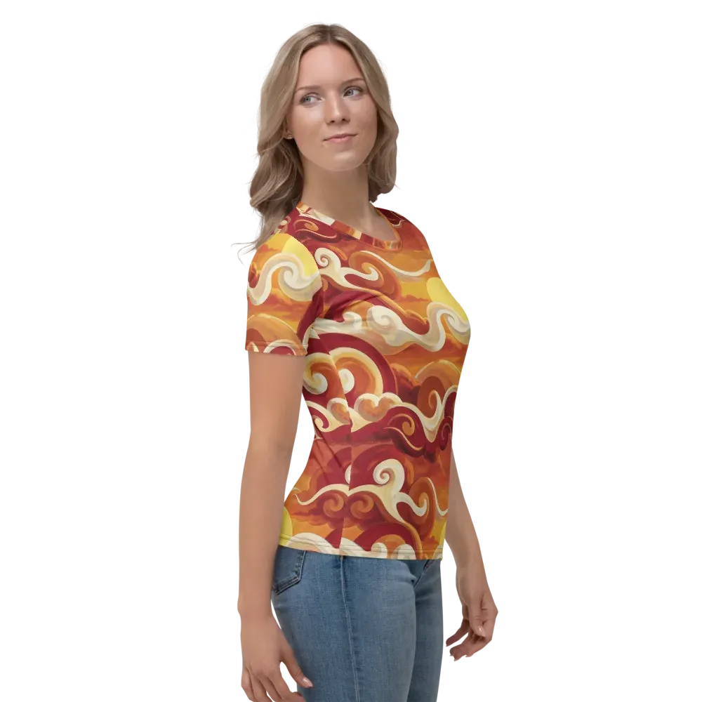 Sunset Undertow on Women's Crew Neck T-Shirt — Right