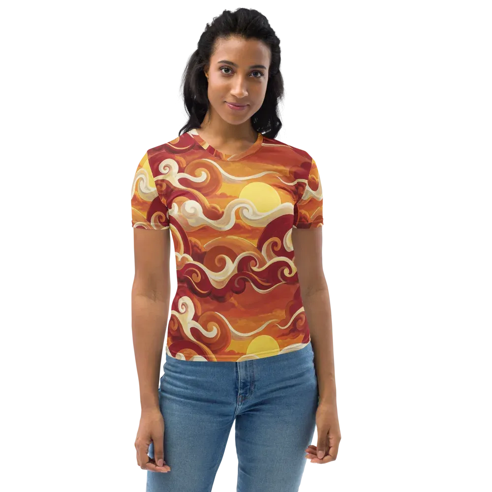 Sunset Undertow on Women's Crew Neck T-Shirt — Front
