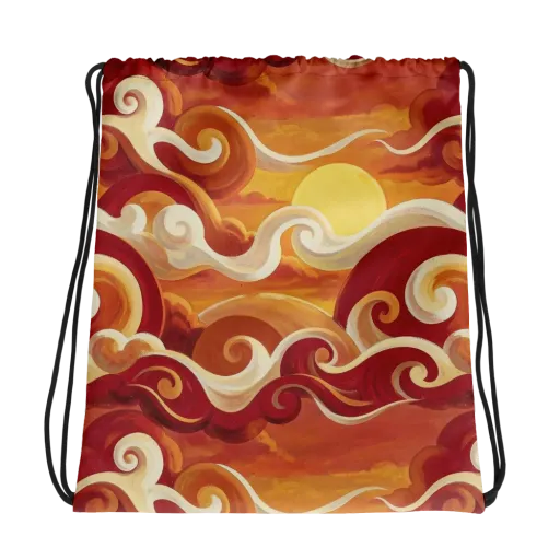 Sunset Undertow on a Drawstring Bag