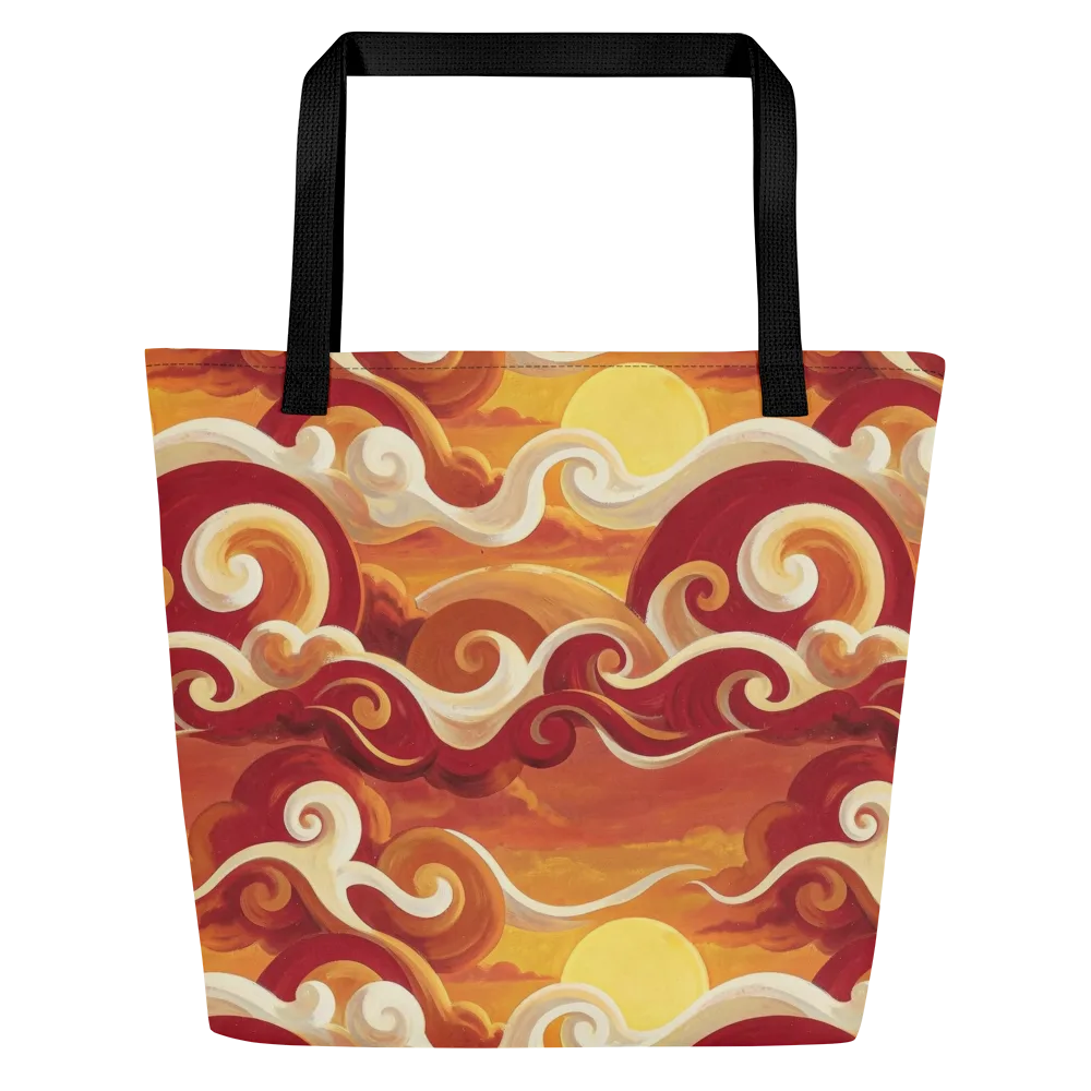 Sunset Undertow on Large Tote Bag W/ Pocket — Front