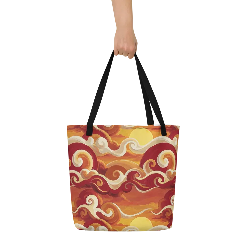 Sunset Undertow on Large Tote Bag W/ Pocket — Front