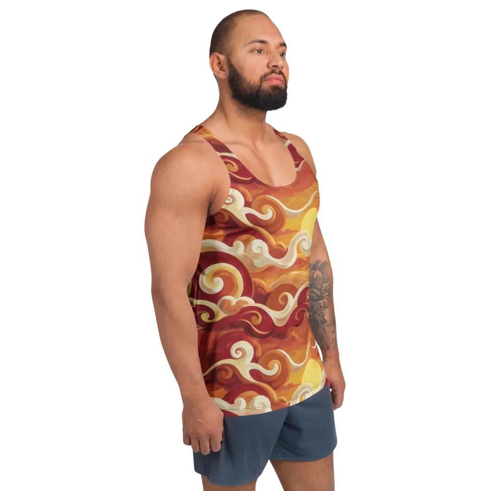 Sunset Undertow on Men's Tank Top — Right Front