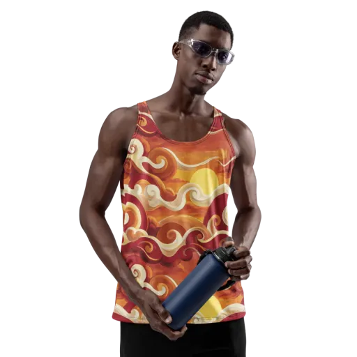 Sunset Undertow on a Men's Tank Top