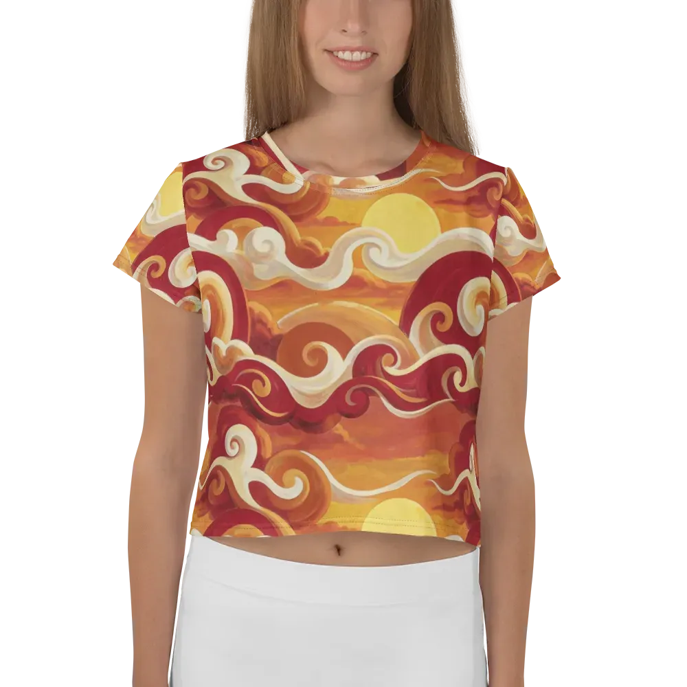 Sunset Undertow on Crop Tee — Front