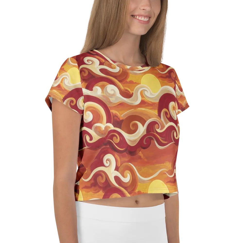 Sunset Undertow on Crop Tee — Right