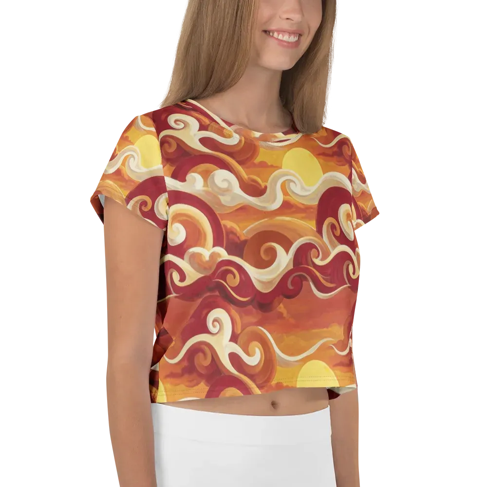 Sunset Undertow on Crop Tee — Right