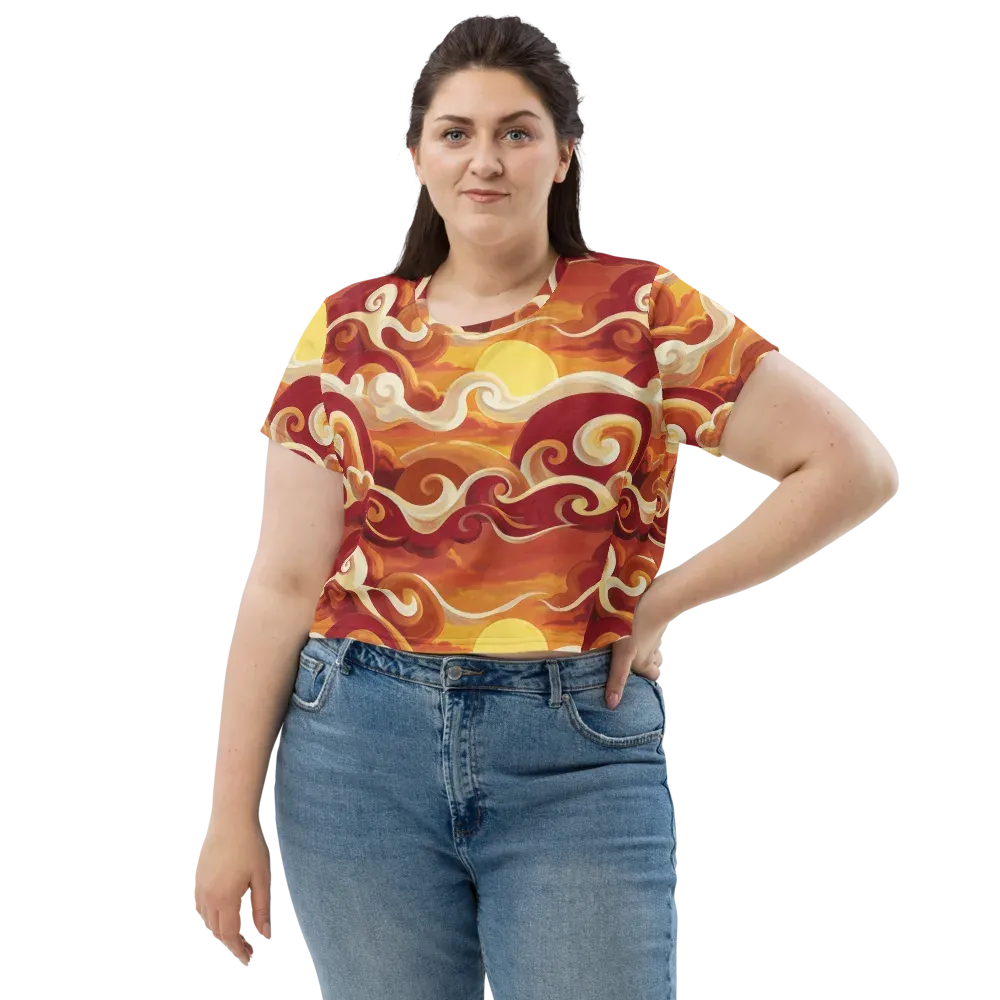 Sunset Undertow on Crop Tee — Front