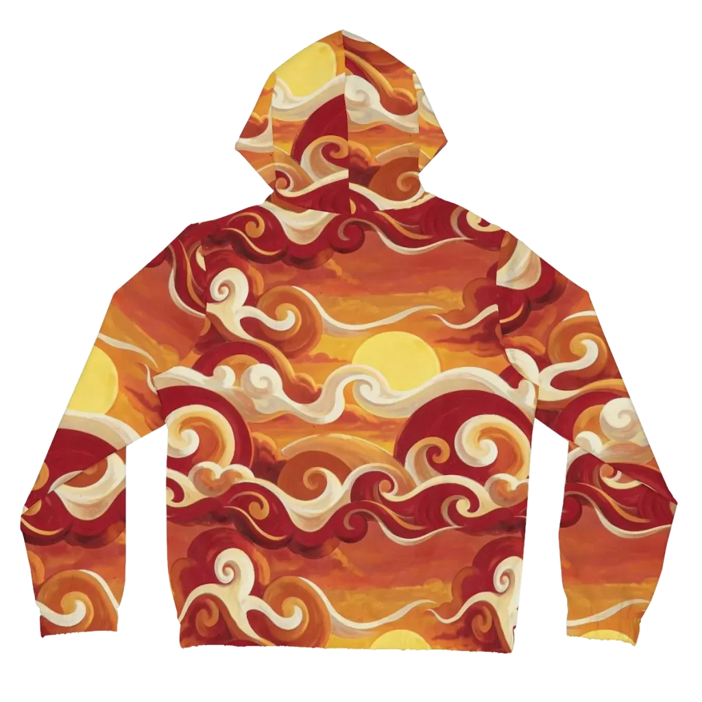 Sunset Undertow on Women's Full-Zip Hoodie — Back