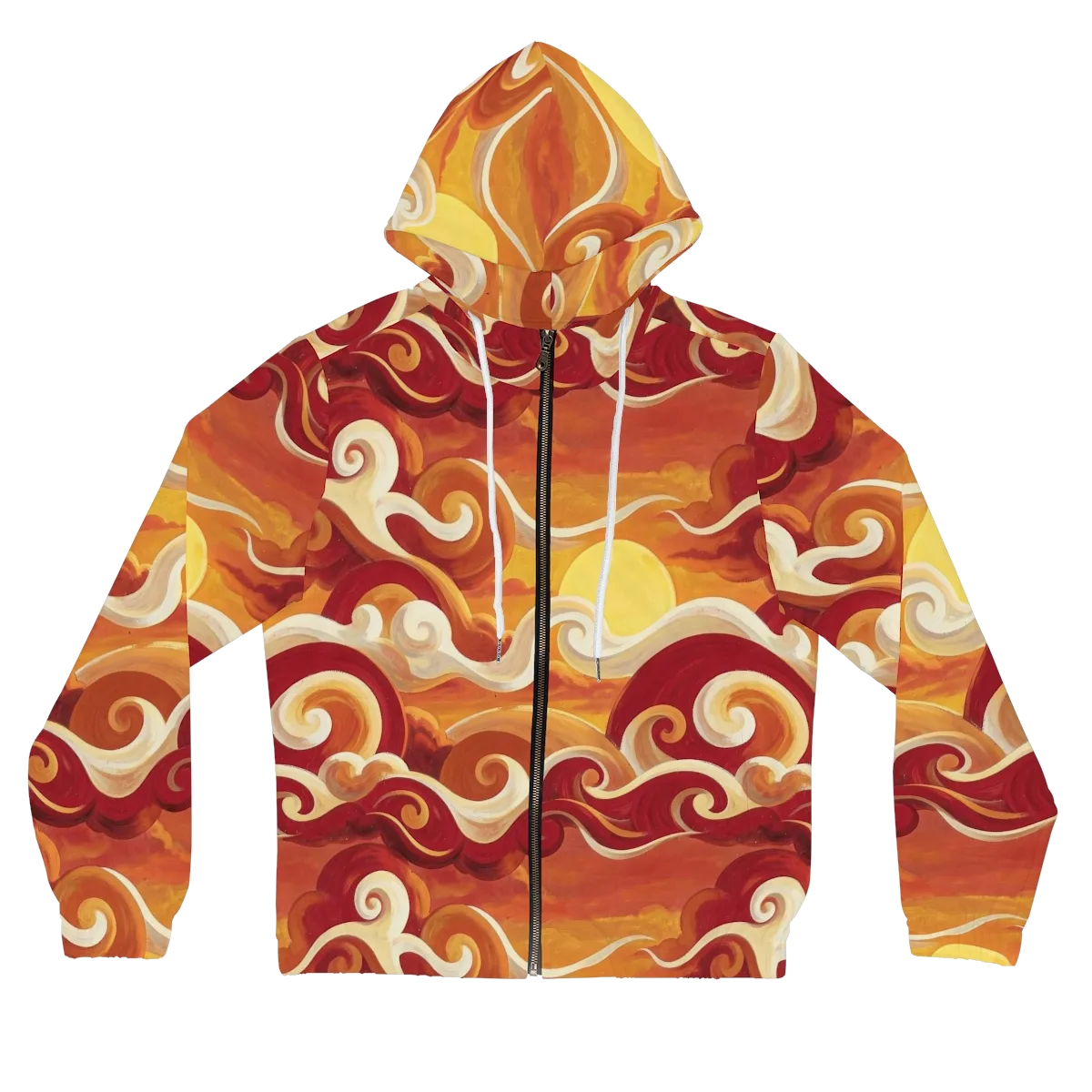 Sunset Undertow on Women's Full-Zip Hoodie — Front