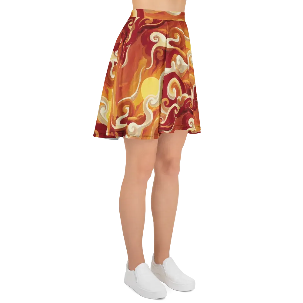 Sunset Undertow on Skater Skirt — Right