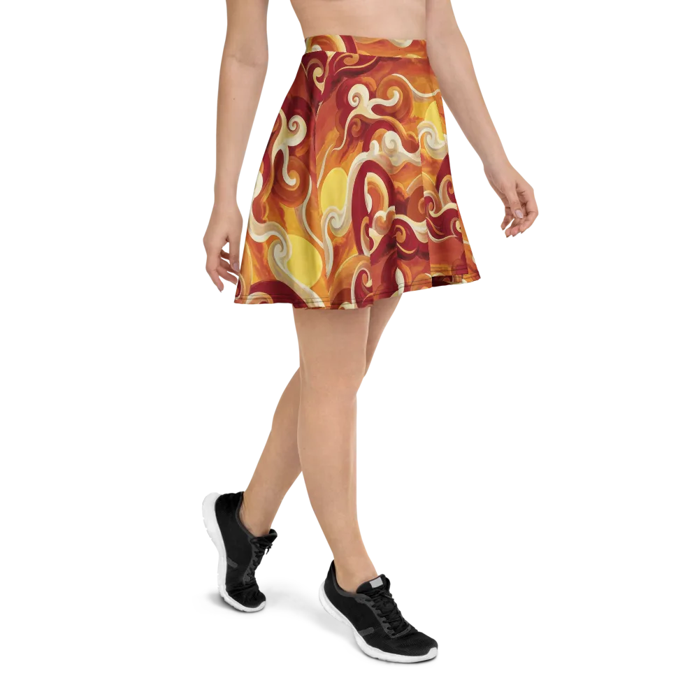 Sunset Undertow on Skater Skirt — Right