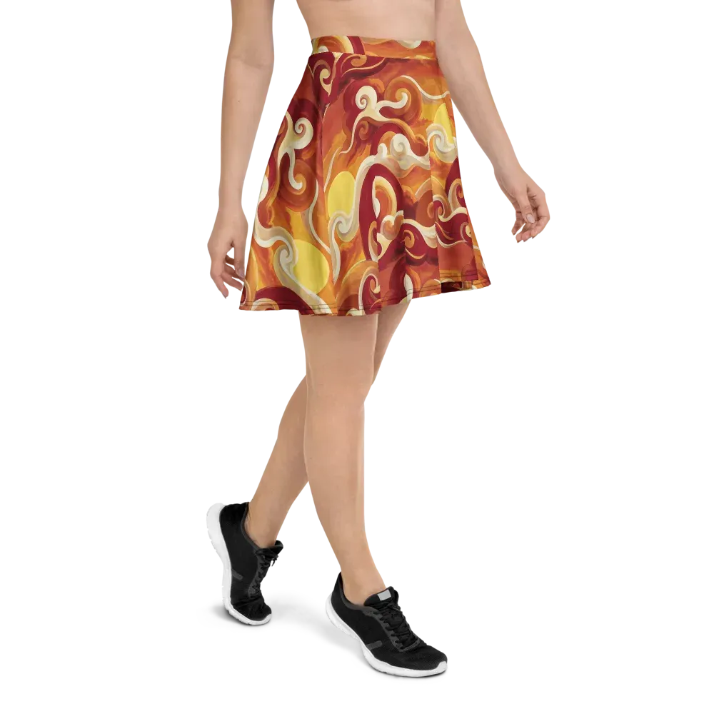 Sunset Undertow on Skater Skirt — Right