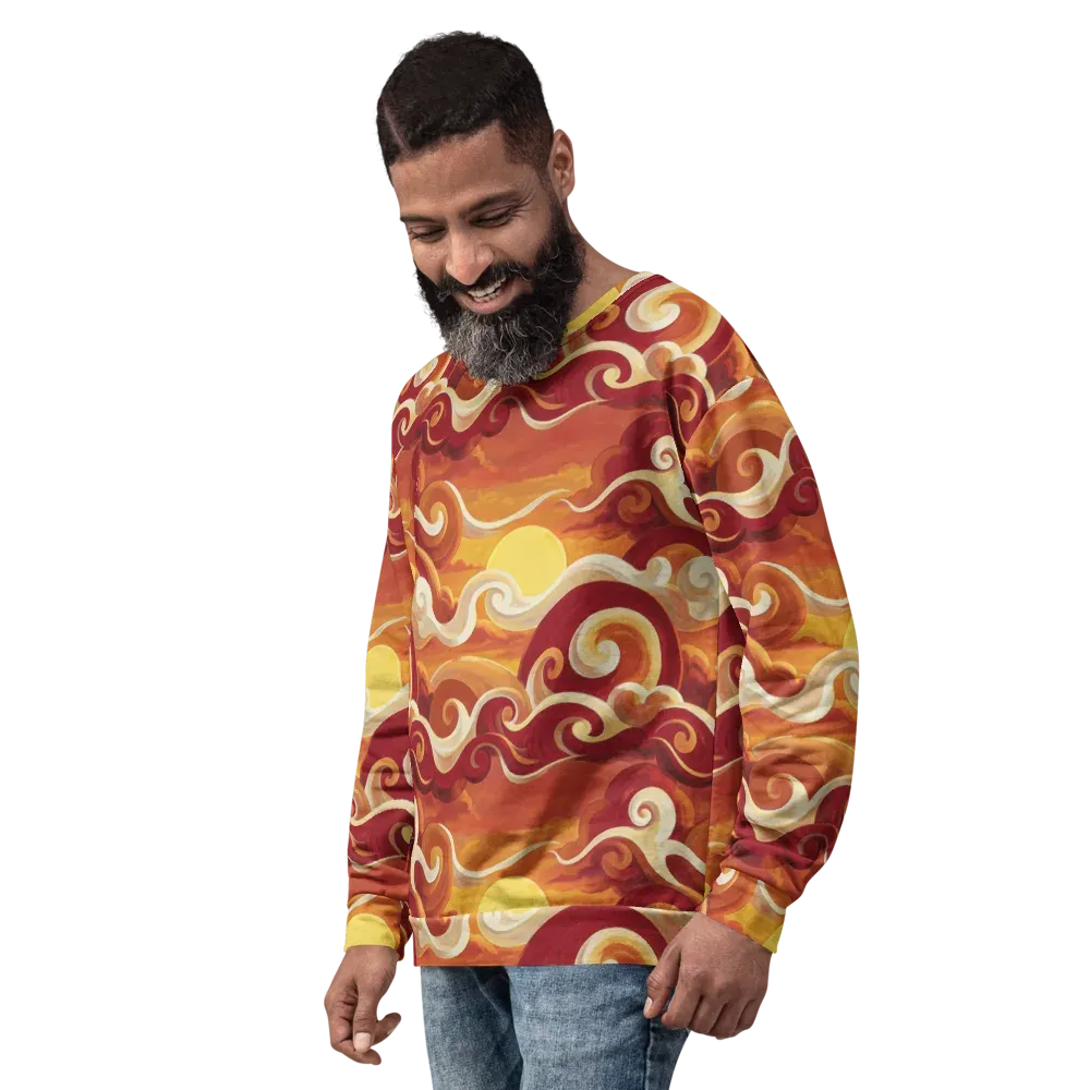 Sunset Undertow on Sweatshirt — Left Front