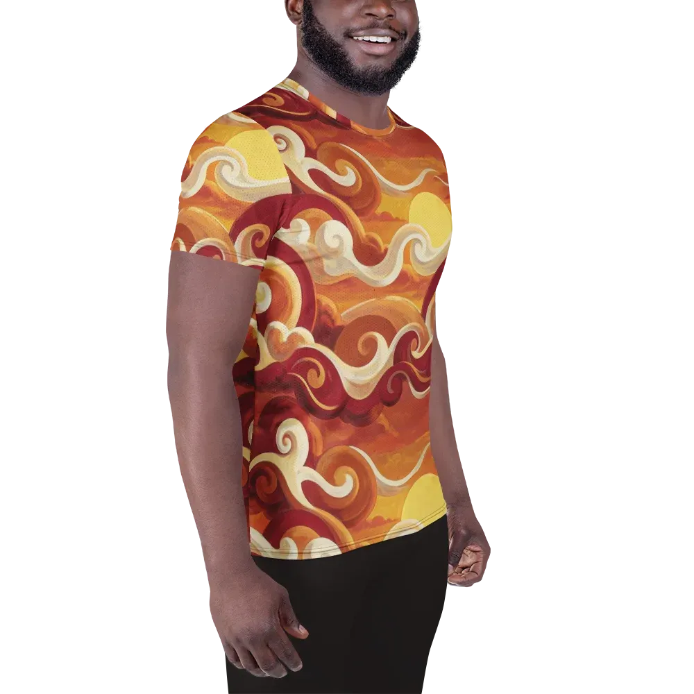 Sunset Undertow on Men's Athletic T-Shirt — Right