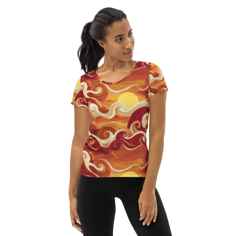 Sunset Undertow on Women's Athletic T-Shirt — Front