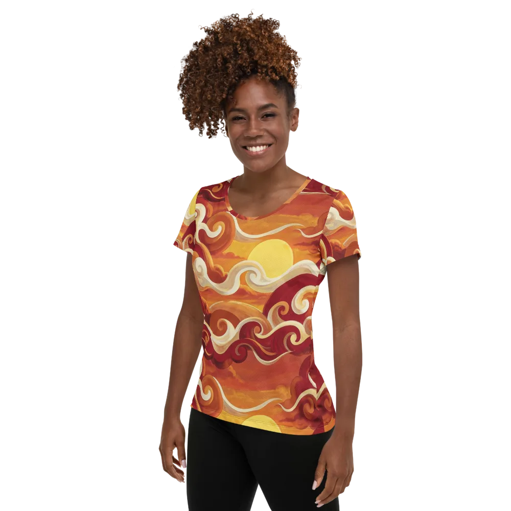 Sunset Undertow on Women's Athletic T-Shirt — Left