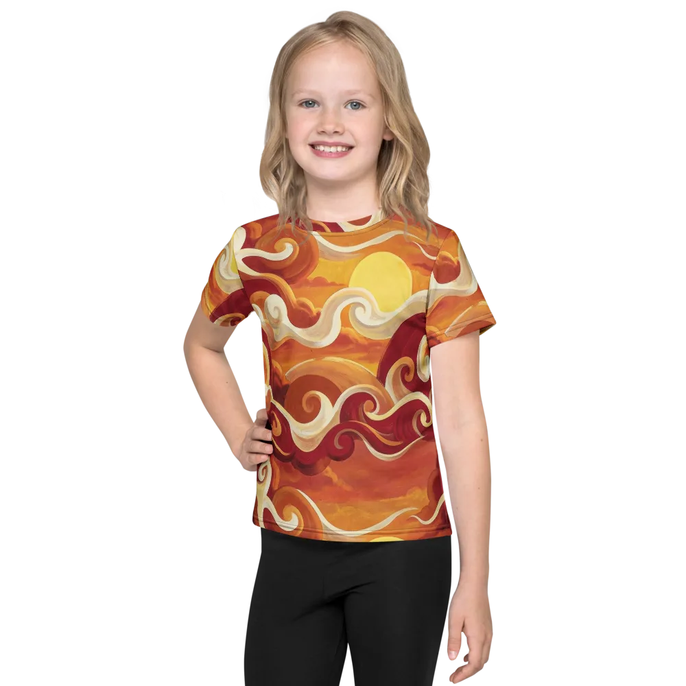 Sunset Undertow on Kids Crew Neck T-Shirt — Front