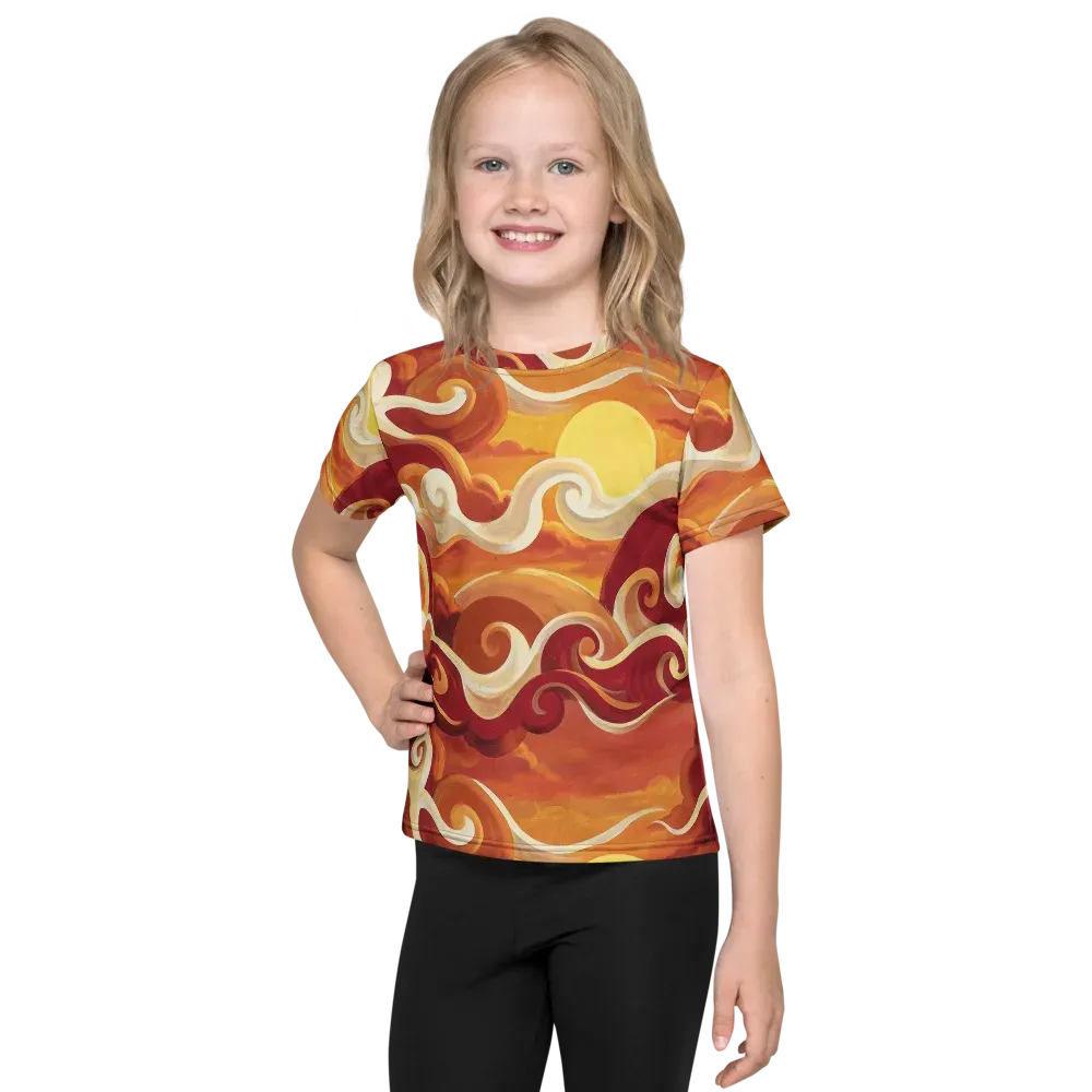 Sunset Undertow on Kids Crew Neck T-Shirt — Front