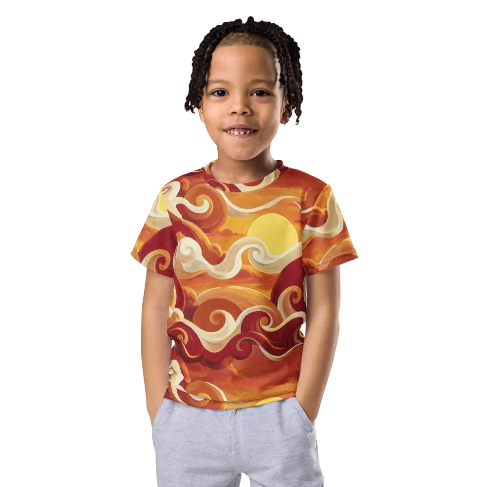 Sunset Undertow on Kids Crew Neck T-Shirt — Front