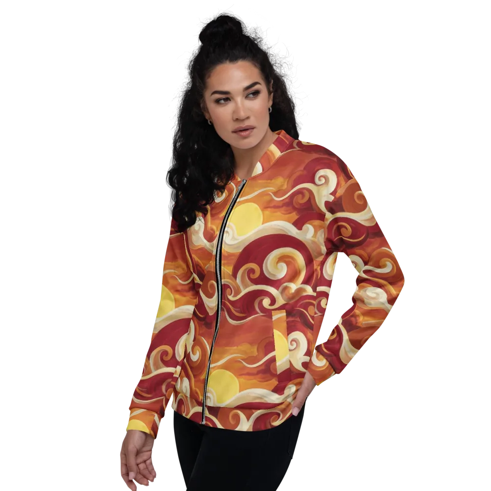 Sunset Undertow on Bomber Jacket — Left