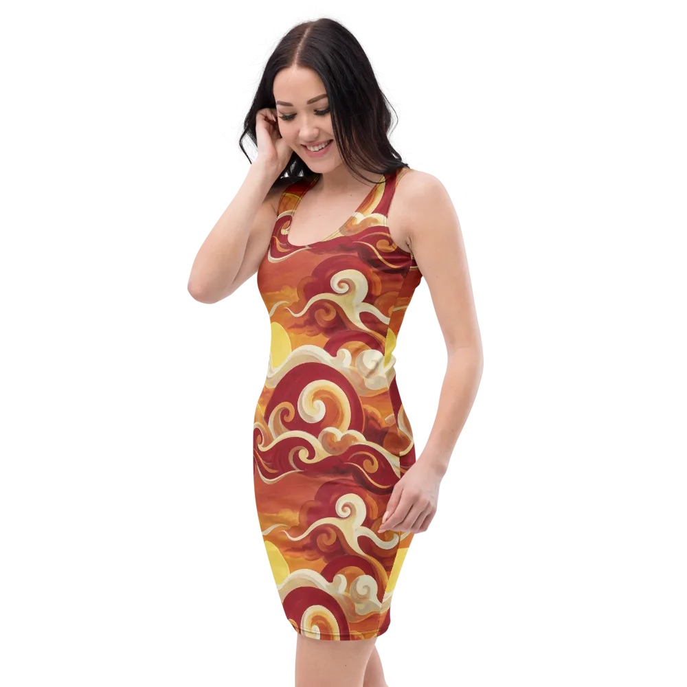 Sunset Undertow on Bodycon Dress — Left Front